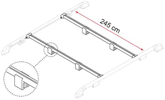 RELING DACHOWY FIAMMA FIXING BAR RAIL 245 cm