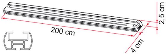 SZYNA FIAMMA GARAGE BARS 200x4x2,5 cm DO LUKÓW BAGAŻOWYCH