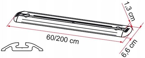 SZYNA FIAMMA GARAGE BARS PREMIUM 200 200x6,6 cm 2 szt. DO LUKÓW BAGAŻOWYCH