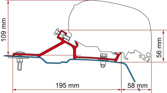 ADAPTER MARKIZY FIAMMA F65/80 MASTER, MOVANO 2010- L2-H2