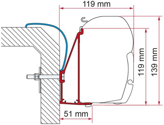 ADAPTER MARKIZY FIAMMA F45 RAPIDO 6 400cm