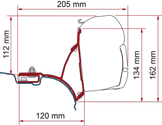 ADAPTER MARKIZY FIAMMA F45 VW T5/6 DACHOWY DEEP BLACK