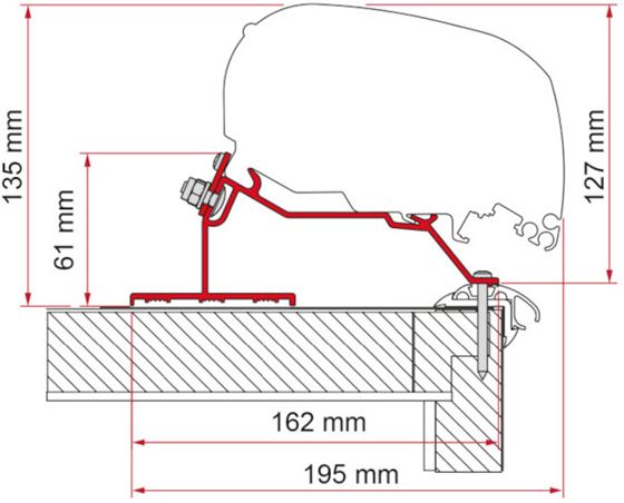 ADAPTER MARKIZY FIAMMA F65L/80S PRZYCZEPA 400CM DACHOWY