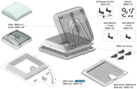 RAMA OKNA DACHOWEGO FIAMMA VENT 28 ZEWNĘTRZNA EKRI