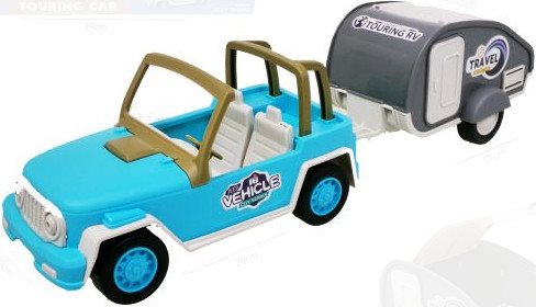 ZABAWKA "AUTO TERENOWE Z PRZYCZEPĄ DŻWIĘK 37cm