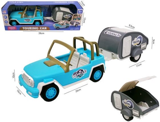 ZABAWKA "AUTO TERENOWE Z PRZYCZEPĄ DŻWIĘK 37cm