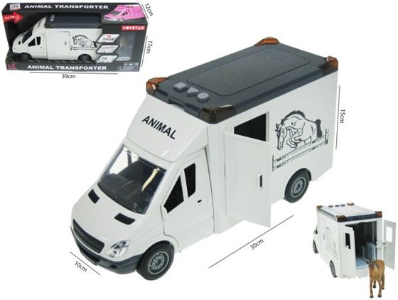 ZABAWKA "AUTO DO PRZEWOZU KONI ŚWIATŁO DŹWIĘK NAPĘD 30 cm