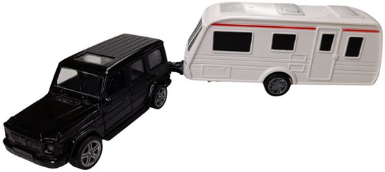 ZABAWKA "AUTO MERCEDES G-KLASA Z PRZYCZEPĄ 32 cm CZARNY