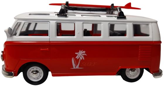 ZABAWKA "AUTO VW BUS T1 ŚWIATŁO NAPĘD I DZWIĘK 14 cm CZERWONY