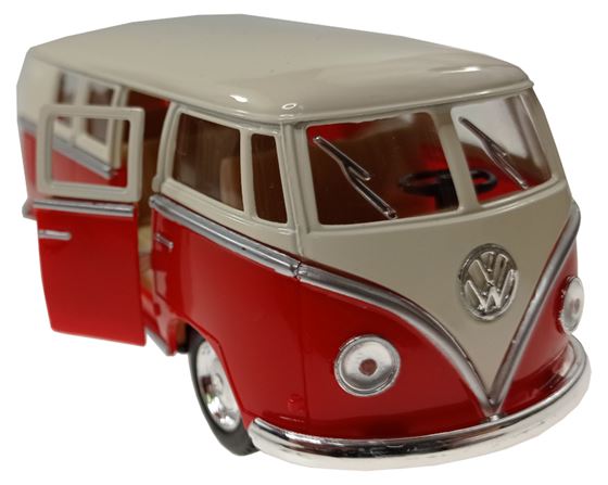 ZABAWKA "AUTO VW BUS T1 1:38 Z NAPĘDEM 13 cm CZERWONY