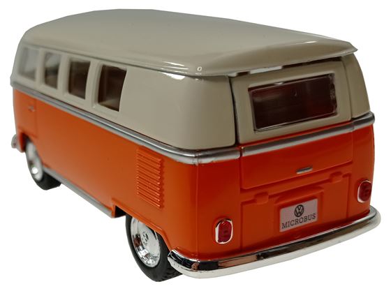 ZABAWKA "AUTO VW BUS T1 1:38 Z NAPĘDEM 13 cm POMARAŃCZOWY