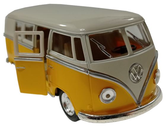 ZABAWKA "AUTO VW BUS T1 1:38 Z NAPĘDEM 13 cm ŻÓŁTY