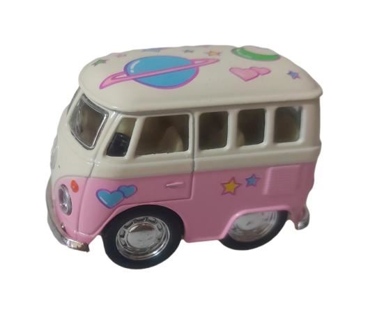 ZABAWKA "AUTO VW BUS T1 Z NAPĘDEM 5 cm RÓŻOWY