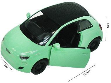 ZABAWKA "AUTO FIAT 500E 1:28 Z NAPĘDEM ZIELONE