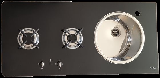 PŁYTA GAZOWA KUCHENKA 2 PALNIKI ZLEW+KRAN CAN 101.5X47CM