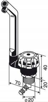 KRAN BATERIA REICH DELUXE 20 mm CHROM MATOWY