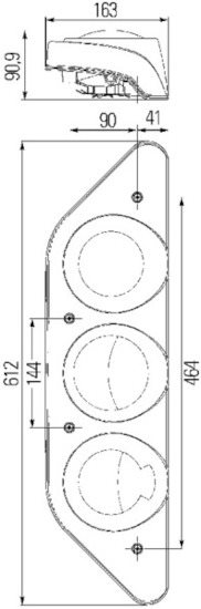 LAMPA TYŁ KAMPER CARALUNA MODULAR CHROM LEWA HELLA