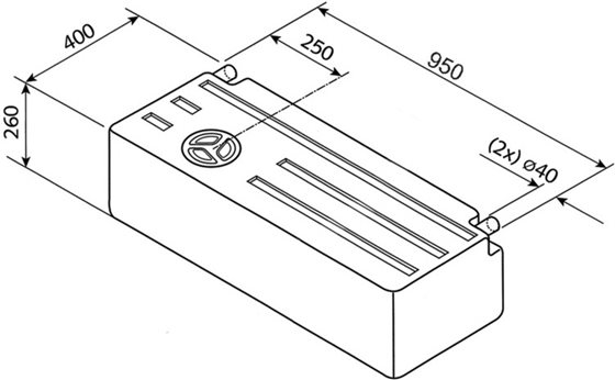 ZBIORNIK NA WODĘ 89L h26x40x95 cm EV 1802