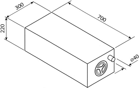 ZBIORNIK NA WODĘ 43L h22x70x30 cm EV 0905