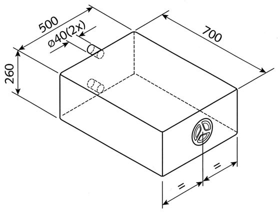 ZBIORNIK NA WODĘ 85L EV1801 70x50 cm