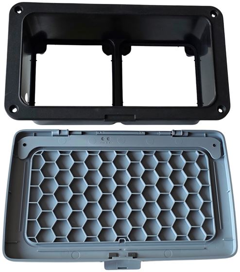 GNIAZDO SERWISOWE ZEWNĘTRZNE SMART SUPPLY PODWÓJNE SZARY MAT h127x130 mm