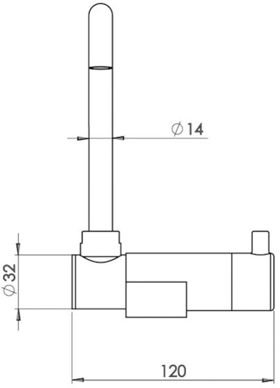 KRAN BATERIA TREM 36 mm SKŁADAN OBROTOWA