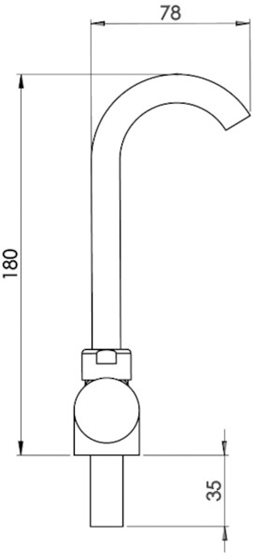 KRAN BATERIA TREM 36 mm SKŁADAN OBROTOWA