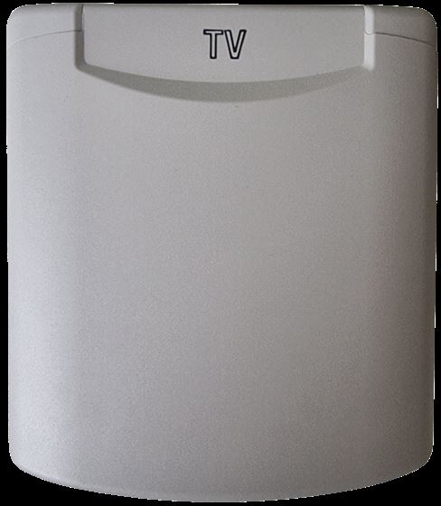 GNIAZDO ELEKTRYCZNE 230V/12V/TV/SAT MAGNETYCZNE JASNY SZARY ZEWNĘTRZNE