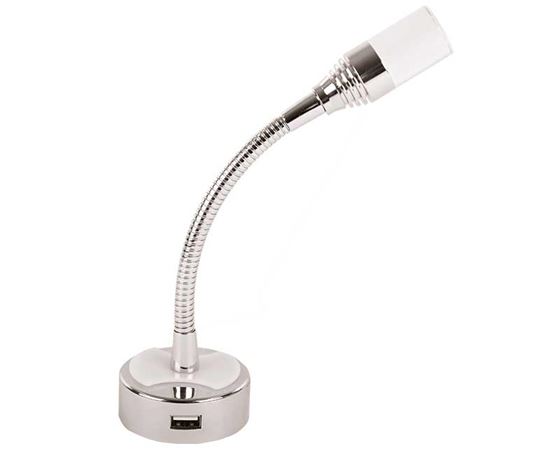LAMPKA 12V LED USB WEWNĘTRZNA NOCNA CHROM