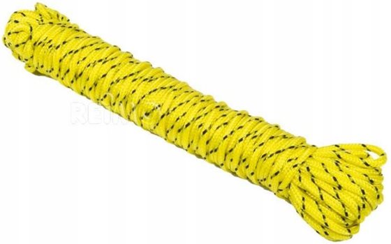 LINKA 20m 4mm ŻÓŁTA DO NAMIOTU 1 ROLKA