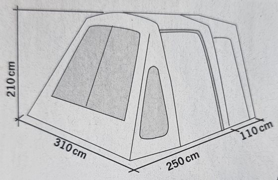 PRZEDSIONEK 310x250 cm MOVELITE T2 DMUCHNANY