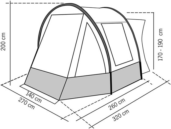 PRZEDSIONEK REIMO TENT TOUR COMPACT h170-190 cm