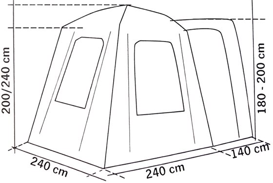 PRZEDSIONEK REIMO TENT UNI VAN 2 h180-200 cm