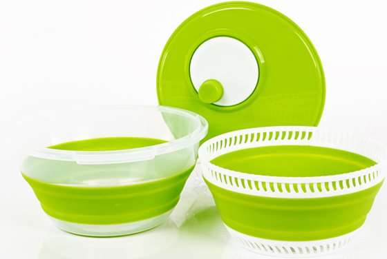 SUSZARKA DO SAŁATY CAMP4 WIRÓWKA SKŁADNA MISKA Z SITKIEM  3w1