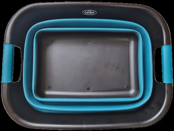 MISKA CAMP4 SKŁADANA SILIKON CZARNO-NIEBIESKA 49x38x7/26 cm
