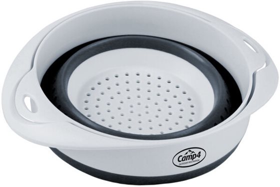 MISKA CAMP4 SKŁADANA Z SITKIEM SILIKON BIAŁO-SZARA