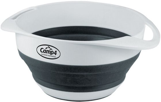 MISKA CAMP4 SKŁADANA Z SITKIEM SILIKON BIAŁO-SZARA