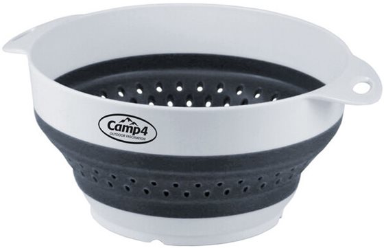 MISKA CAMP4 SKŁADANA Z SITKIEM SILIKON BIAŁO-SZARA