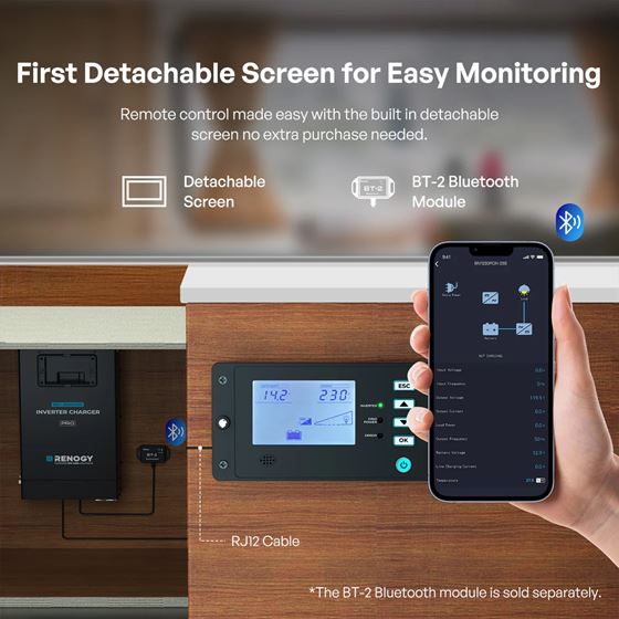 PRZETWORNICA RENOGY 2000W +AC/DC 80A +BT