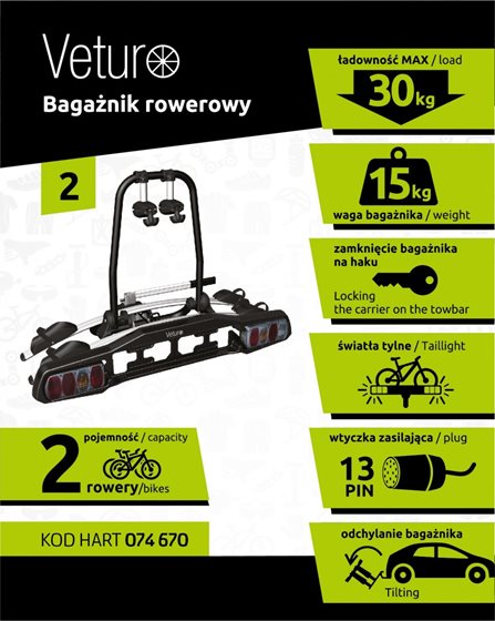 BAGAZNIK ROWEROWY STEINHOF 2 ROWERY