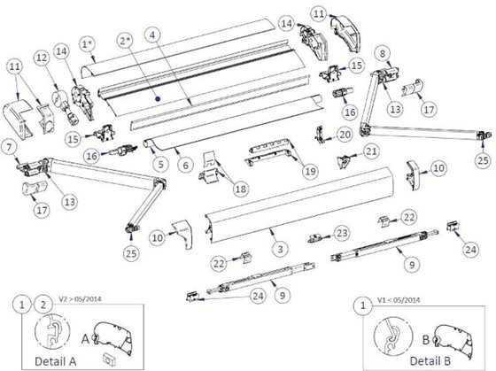 MOCOWANIE RAMION MARKIZY THULE 4900/6200