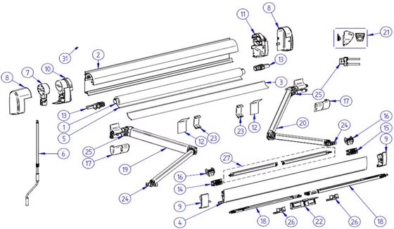 NOGA MARKIZY THULE 5200 190 cm