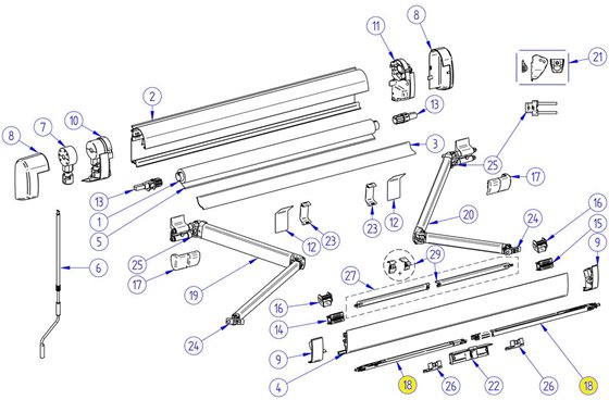 NOGA MARKIZY THULE 5200 350-500 cm OUTLET