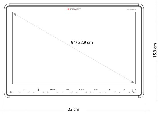 RADIO STACJA MULTIMEDIALNA ZENEC Z-N965 1-DIN 9" HD INFOTAINER